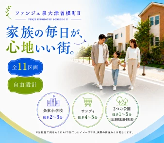 【ファンジュ泉大津曽根町Ⅱ】曽根町に待望の新街区誕生！公園徒歩1分、スーパー徒歩4～5分。生活施設が徒歩圏に充実の全11区画♪事前案内会ご予約受付開始！