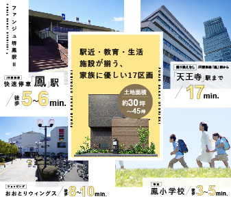【ファンジュ堺鳳駅Ⅱ】堺鳳エリアに駅・小学校や商業施設が徒歩圏内に揃う、17区画の街が誕生！
いよいよ資料請求・来場予約（11/29～）受付開始！