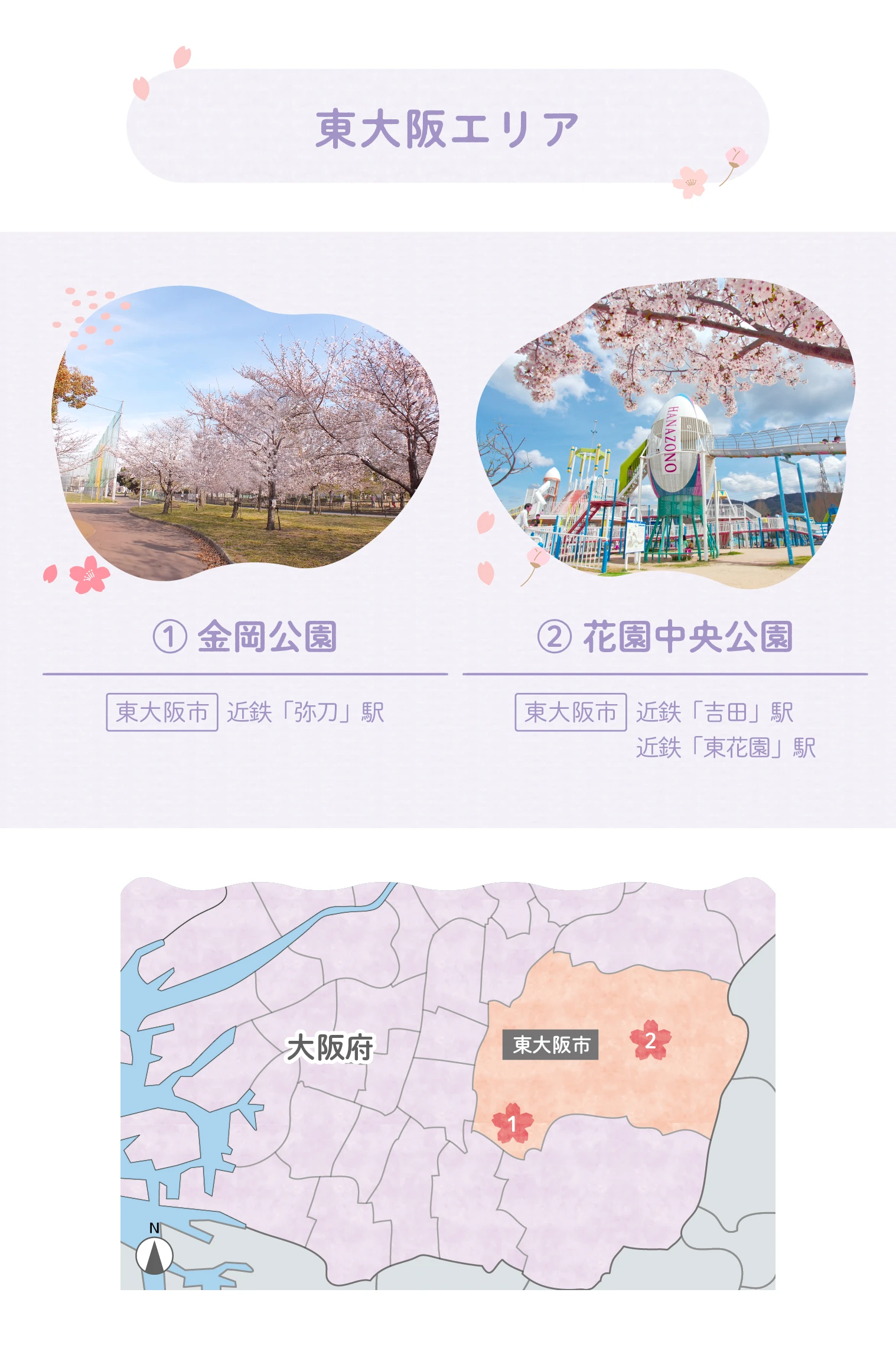 ☆お花見スポットの近い分譲地特集｜東大阪エリア