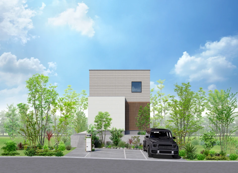 エントランスホールとLDKがシームレスに繋がる家