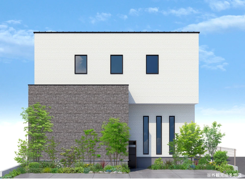 広がる視界、繋がる暮らし。
24帖超の吹き抜けLDKと、
デザインの遊び心が光る家
